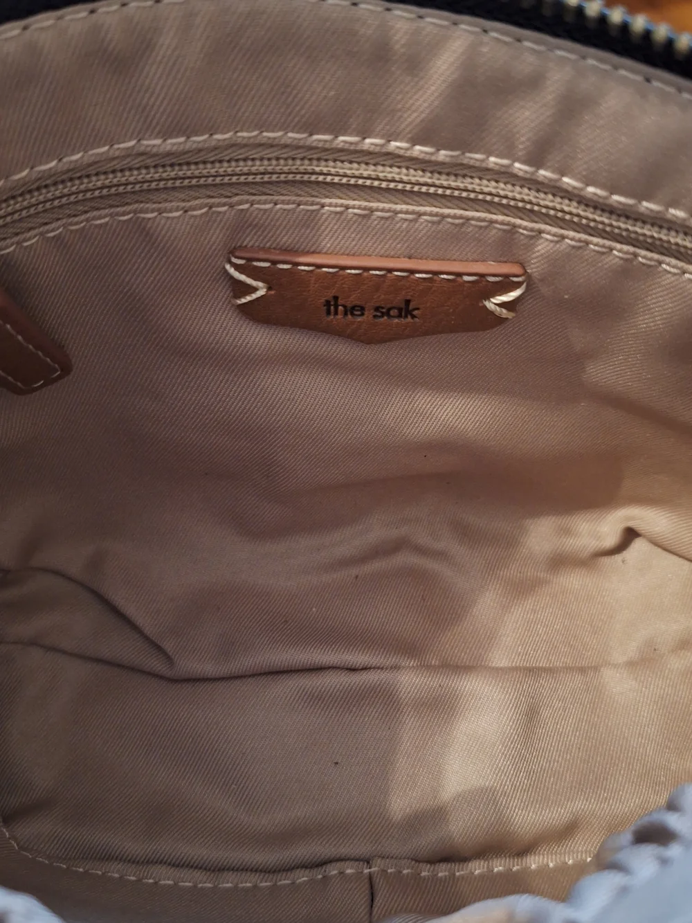 The Sak Black Embossed Leather Cosmetic Case